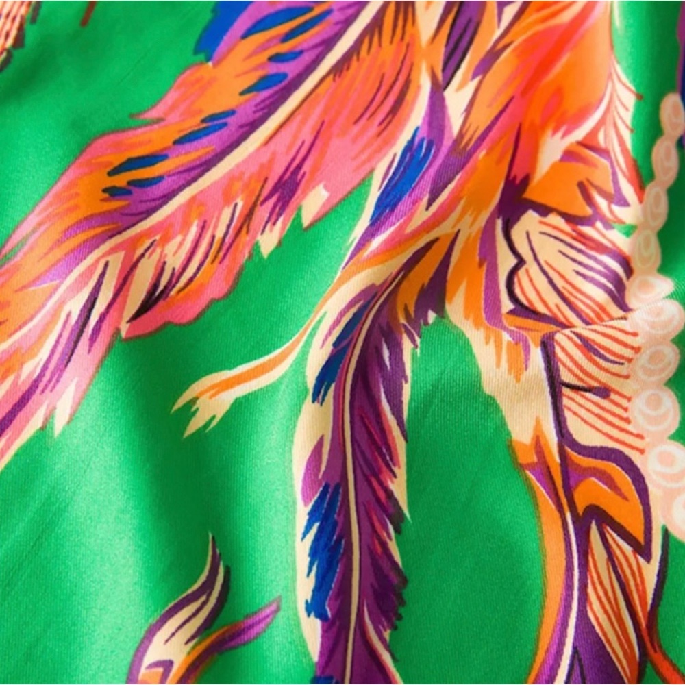 NWT 100% PURE SILK PRINT SQUARE SCARF BIG STOLEN SHAWL - Picture 7 of 12